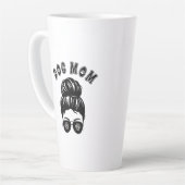 Hond Moeder Koele Moeder Messy Bun Aviator Zonnebr Latte Mok (Linkerhoek)