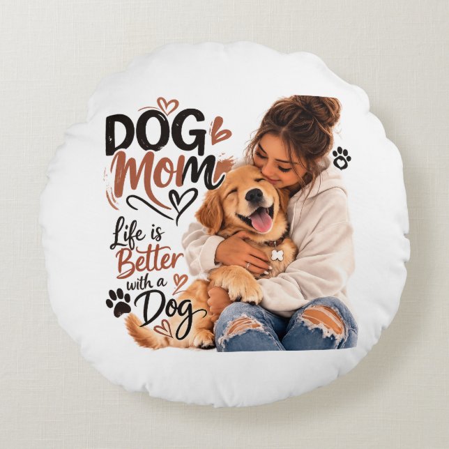Hond Moeder Kussen | Knuffel Teddybeer & Hond Lief (Voorkant)