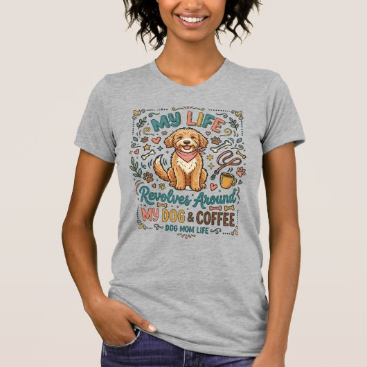 Hond Moeder Leven leuk ontwerp T-shirt (Voorkant)