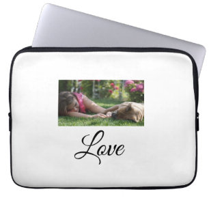 Hond moeder liefde voeg naam tekst huisdier naam l laptop sleeve