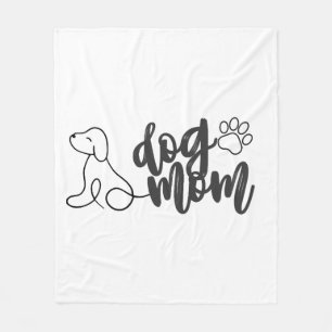 Hond Moeder Lijn Kunst Design Minimalistische Hon Fleece Deken