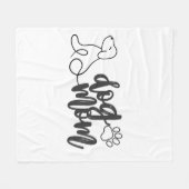 Hond Moeder Lijn Kunst Design Minimalistische Hon Fleece Deken (Voorkant (Horizontaal))