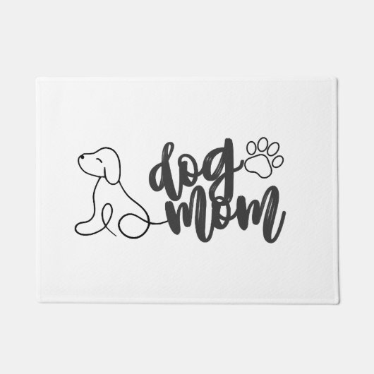 Hond Moeder Lijn Kunst Ontwerp Minimalistische Hon Deurmat (Voorkant)