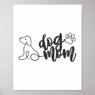 Hond Moeder Lijn Kunst Ontwerp Minimalistische Hon Poster