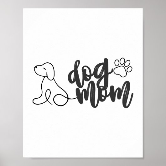 Hond Moeder Lijn Kunst Ontwerp Minimalistische Hon Poster (Voorkant)