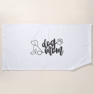 Hond Moeder Lijn Kunst Ontwerp Minimalistische Hon Strandlaken