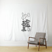 Hond Moeder Lijn Kunst Ontwerp Minimalistische Hon Wandkleed (In Situ (horizontaal))