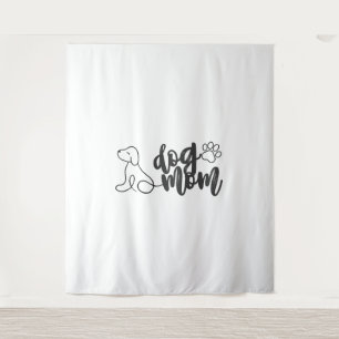 Hond Moeder Lijn Kunst Ontwerp Minimalistische Hon Wandkleed