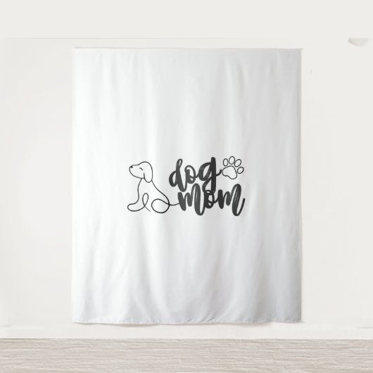 Hond Moeder Lijn Kunst Ontwerp Minimalistische Hon Wandkleed (Voorkant)