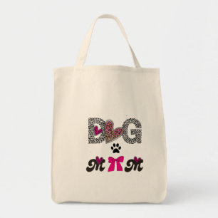 Hond Moeder Luipaard Hart -Cadeau voor Moeder Lief Tote Bag
