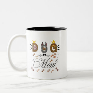 Hond Moeder Luipaard Print Poot Ontwerp/Luipaard H Tweekleurige Koffiemok