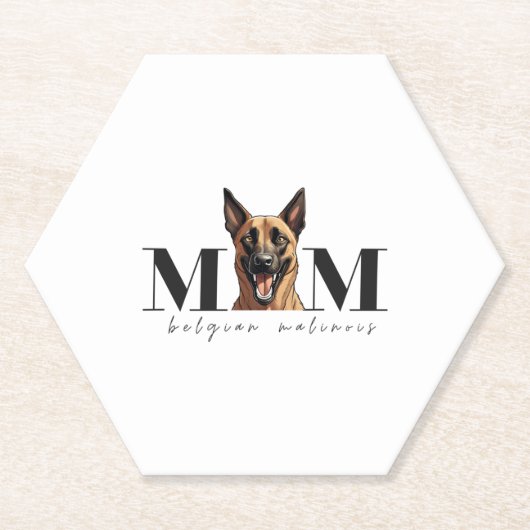 Hond Moeder MALINOIS Classic T-shirt Kartonnen Onderzetters (Voorkant)