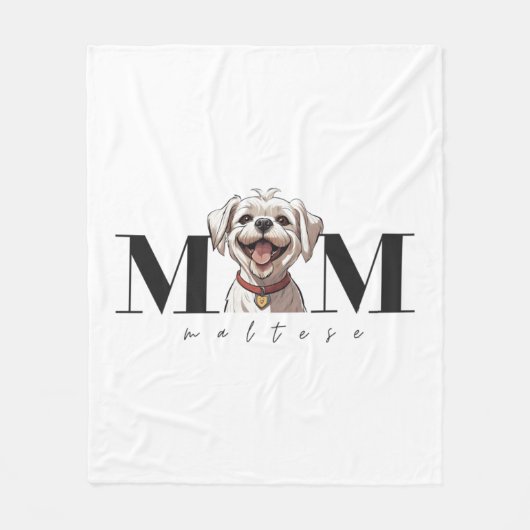 Hond Moeder MALTESE Classic T-shirt Fleece Deken (Voorkant)