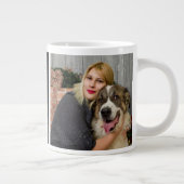 Hond Moeder Modern Twee Aangepaste Foto Grote Koffiekop (Rechts)