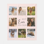 Hond Moeder Moeder blush roze fotocollage Fleece Deken (Voorkant)