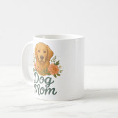Hond Moeder Mok - Gouden Retriever Bloemendesign - (Voorkant links)