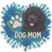 Hond Moeder (Newfie) Breiwerk Sticker (Voorkant)