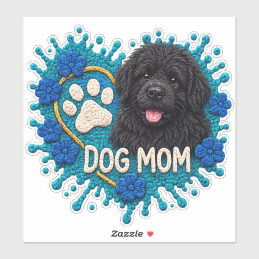 Hond Moeder (Newfie) Breiwerk Sticker (Vel)