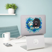 Hond Moeder (Newfie) Breiwerk Sticker (Laptop op bureau)