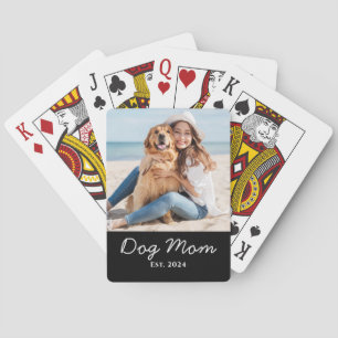 Hond Moeder Opgericht Foto Cadeau Pokerkaarten