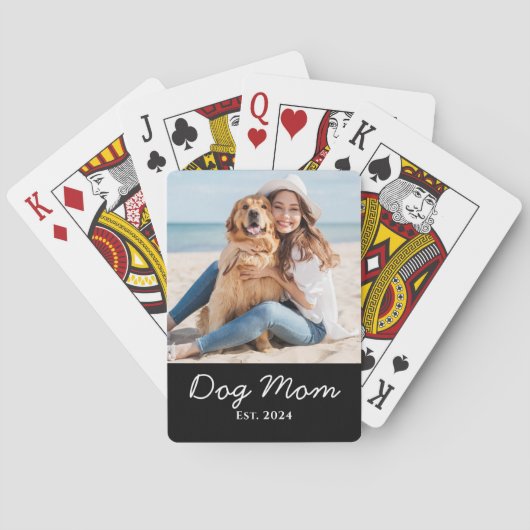 Hond Moeder Opgericht Foto Cadeau Pokerkaarten (Achterkant)