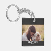 Hond Moeder Opgerichte Script Foto Sleutelhanger (Voorkant Links)