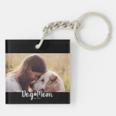 Hond Moeder Opgerichte Script Foto Sleutelhanger (Achterkant)