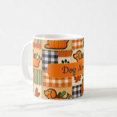 Hond Moeder Patchwork Pup Pompoen Koffiemok (Voorkant links)