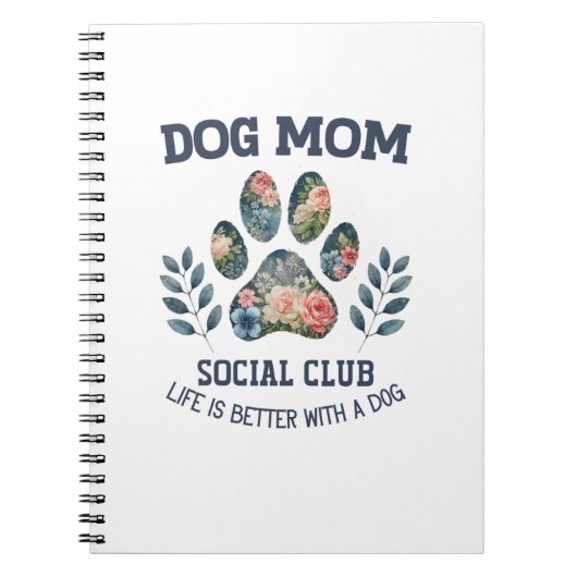 Hond Moeder Poot Bloemstuk Notitieboek (Voorkant)