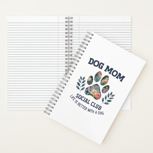 Hond Moeder Poot Bloemstuk Notitieboek (Binnen)