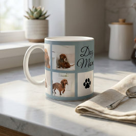 Hond Moeder Pootafdruk Acht Foto's Op Maat Gemaakt Koffiemok