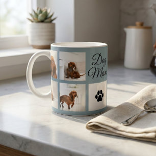 Hond Moeder Pootafdruk Acht Foto's Op Maat Gemaakt Koffiemok