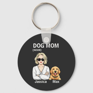 Hond Moeder Portret Met Gouden Retriever Kunst Sleutelhanger