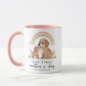 Hond Moeder Puppy Eerste Moederdag Zachte Pastel K Mok (Links)