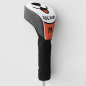 Hond Moeder Puppy Gezicht Rood Wit & Zwart Golfheadcover (Schuin)