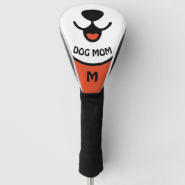 Hond Moeder Puppy Gezicht Rood Wit & Zwart Golfheadcover