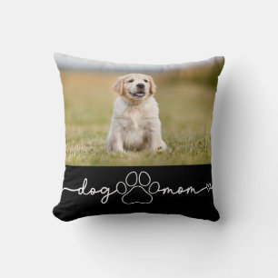 Hond Moeder Puppy Poot Script Foto Kussen