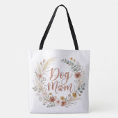 Hond Moeder Redding Voorstander Boho Bloemenkrans Tote Bag (Voorkant)