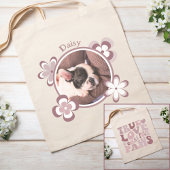 Hond moeder retro aangepaste foto tote bag