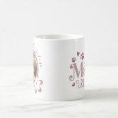 Hond Moeder Retro Bloemen Blush Roze Aangepaste Fo Koffiemok (Center)