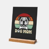Hond Moeder Retro Bulldog Vector Acryl Bord (Hoek)