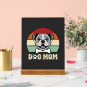 Hond Moeder Retro Bulldog Vector Acryl Bord (Huwelijk)