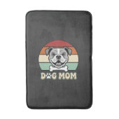 Hond Moeder Retro Bulldog Vector Badmat (Voorkant Verticaal)