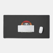 Hond Moeder Retro Bulldog Vector Bureaumat (Keyboard & Muis)