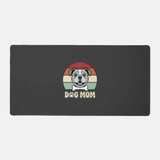 Hond Moeder Retro Bulldog Vector Bureaumat (Voorkant)