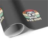 Hond Moeder Retro Bulldog Vector Cadeaupapier (Rol Hoek)