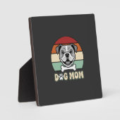 Hond Moeder Retro Bulldog Vector Fotoplaat (Voorkant)