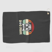 Hond Moeder Retro Bulldog Vector Golfhanddoek (Horizontaal)