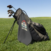 Hond Moeder Retro Bulldog Vector Golfhanddoek (Groen)