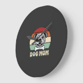 Hond Moeder Retro Bulldog Vector Grote Klok (Hoek)